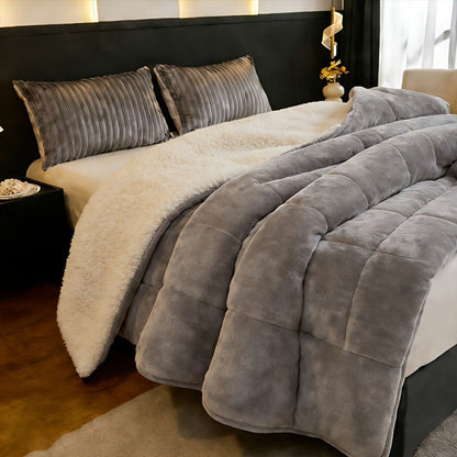Sherpa Fleece Comforter Set Extra Thick Plush Microfiber Reversible Soft Warm Luxury Bed Blanket Twin XL Full Queen King 10 Colors