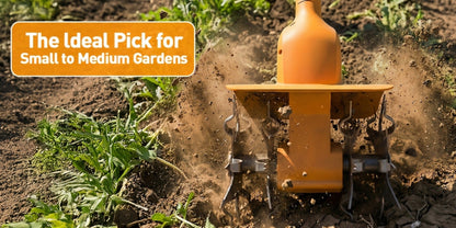 Electric Tiller Cultivator Cordless 20V Battery Powered - 8.6 Inch Tilling Width, Adjustable Handle