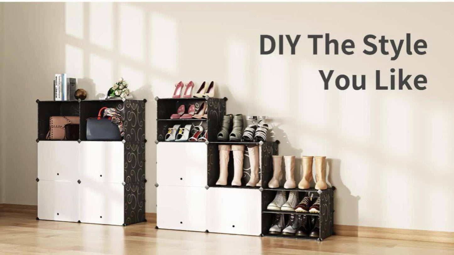 Shoe Rack Organizer Free Standing, Shoe Storage Cabinet for Boots, Slippers & High Heels, 2×6 / 3×8 Tier Shoe Shelf for Closet