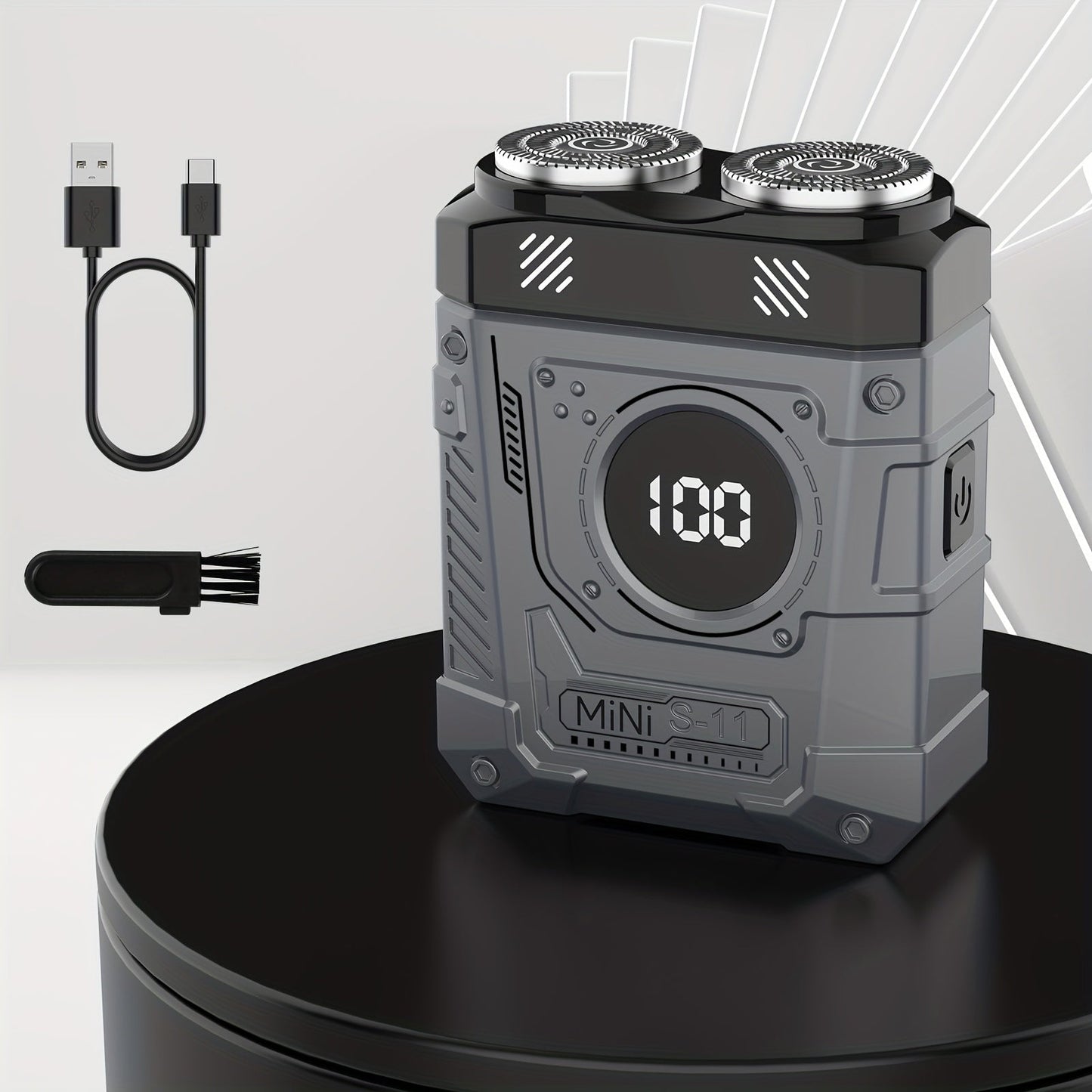 Electric Shaver Magnetic Dual-Blade Mini Razor with Two Speeds, USB Charging and Select Waterproof Options