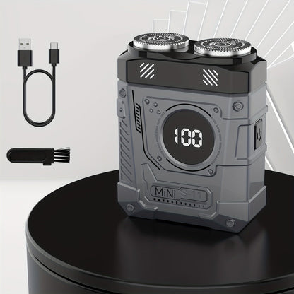 Electric Shaver Magnetic Dual-Blade Mini Razor with Two Speeds, USB Charging and Select Waterproof Options