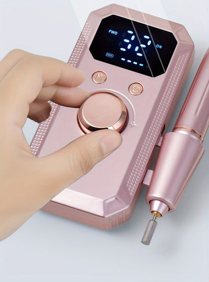 Cordless Electric Nail Drill Machine Rechargeable Professional E-File 11 Bits 20 Sanding Discs High Speed Acrylic Gel Natural Nails