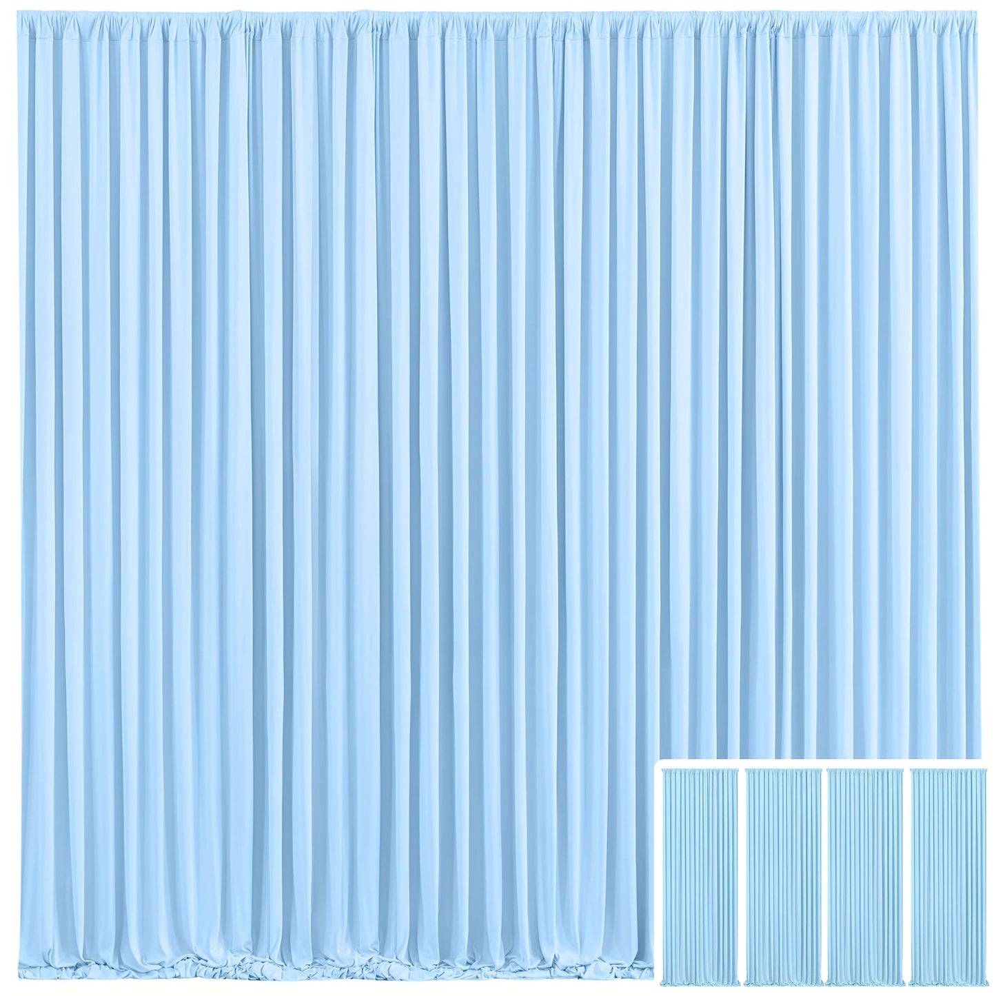Blackout Backdrop Curtain 4 Pack 5x10 Ft - Heavyweight Nonwoven, Wrinkle-Resistant for Entryways, Bedrooms and Living Spaces