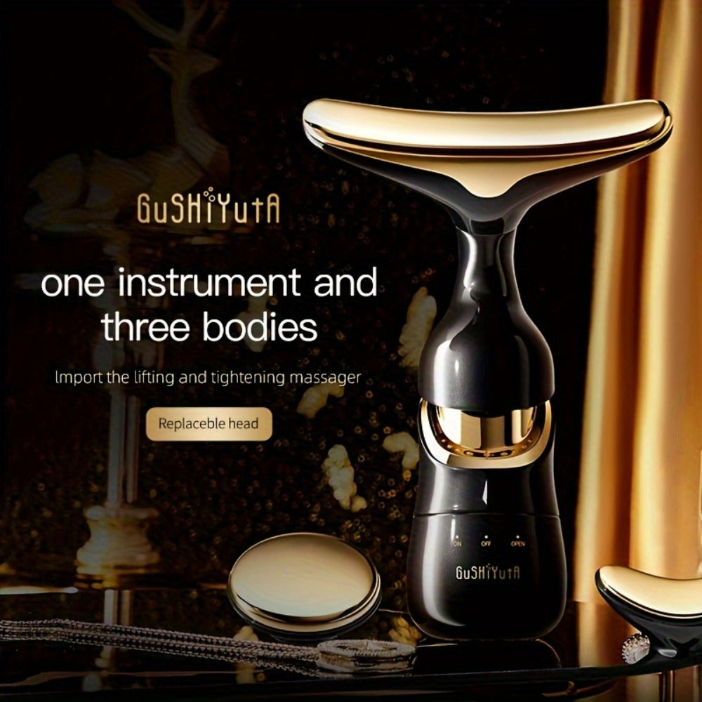 Facial Massager 3-in-1 with Interchangeable Heads for Face Neck Eyes for Home or Salon Spa Use
