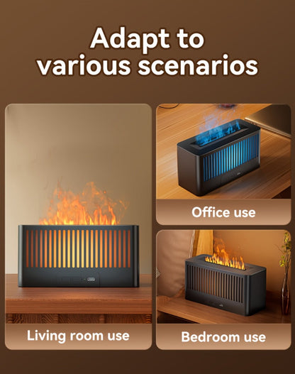 Humidifier Flame-Effect USB Diffuser with Seven LED Colors, Black or White, Single and Two-Pack Options