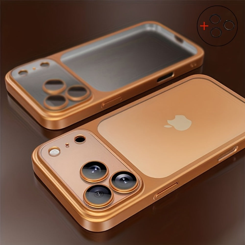 Phone Case Matte Frosted Clear Cover with Built-In Lens Film for Select iPhone 12–17 Models