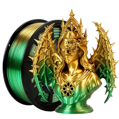 3D Printer Filament Dual-Color PLA 1.75mm 250g Spool with Nine Two-Tone Color Combinations