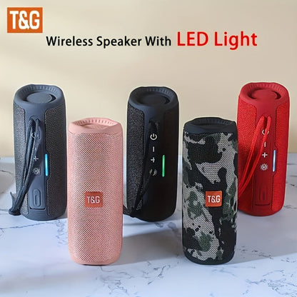Portable Bluetooth Speaker TG365 with LED, TWS, Mic, FM Radio, TF, USB and AUX in Four Colors