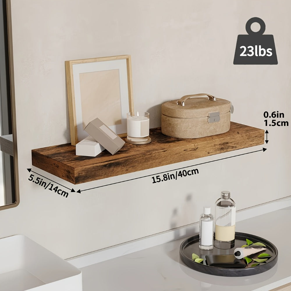 Floating Shelves for Wall 4pcs 15.8in – Wall Mounted Shelf with Invisible Bracket for Bathroom, Living Room, Bedroom, Kitchen