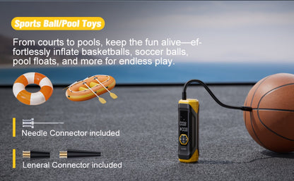 OLGEO M9 180 PSI Cordless Tire Inflator with 8000mAh Battery, Digital Gauge, LED Light and Nozzle Set