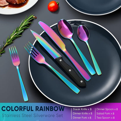Stainless Steel Flatware Set, Mirror-Polished Cutlery Set for Home & Hotel, Gift Box Included, Silverware for Parties