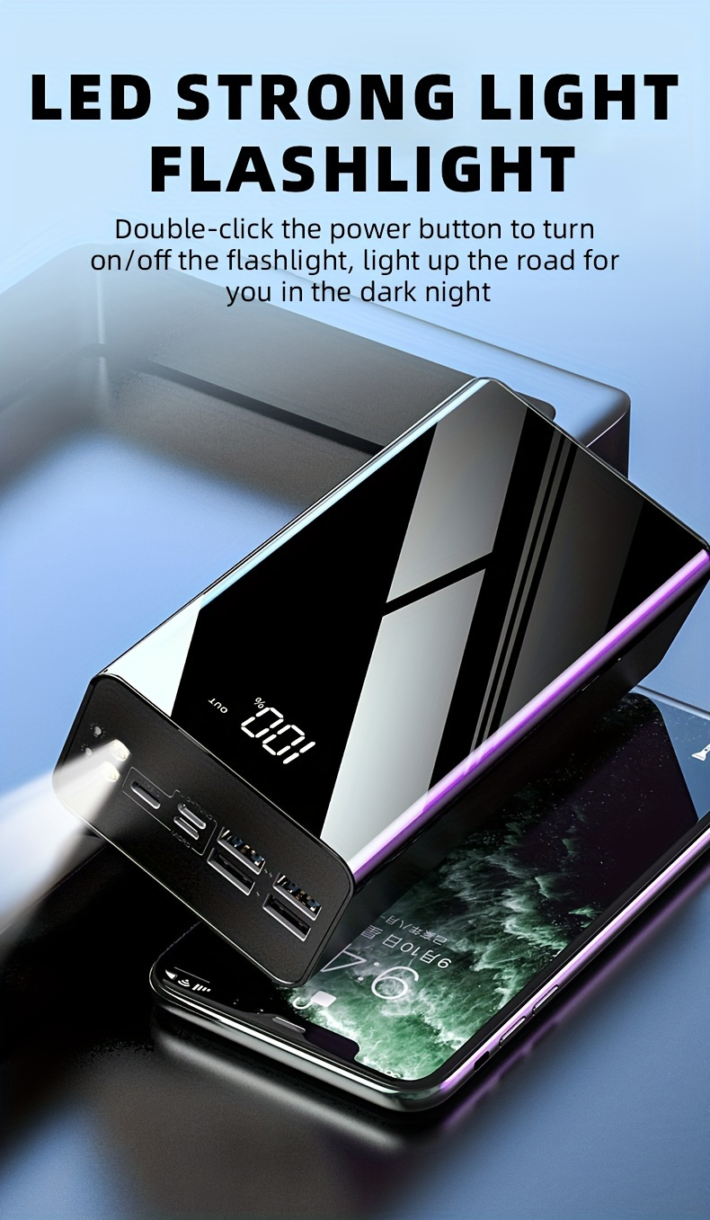 Power Bank 100000mAh 22.5W Super Fast Charging Two-Way USB-C Digital Display Large Capacity Portable Charger for Travel Camping Outdoor