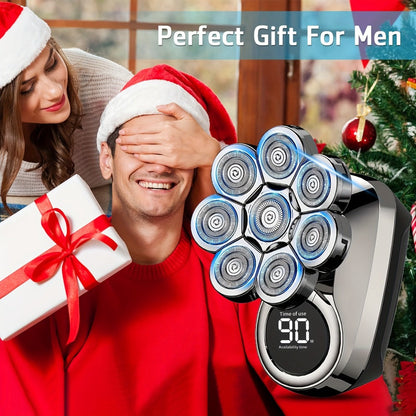 Bald Head Shaver for Men 5-in-1 8D Electric Razor – Multi-Directional Floating Blades with Beard Grooming Kit