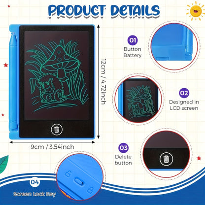 32-Piece 4.5-Inch Mini LCD Drawing Tablet Set with Styluses and Multicolor Frames for Group Activities