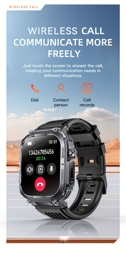 Smart Watch 2.02-Inch Rugged TFT Display with 500mAh Battery, LED Flashlight and Wireless Calling