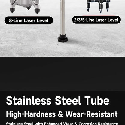 Telescoping Laser Level Pole 15.4ft / 4.7m – Adjustable Extension Rod with 1/4"-20 & 5/8"-11 Thread Mount for Rotary and Line Lasers