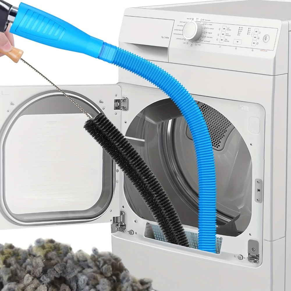 Dryer Vent Cleaner Kit 2pcs Flexible Lint Brush Vacuum Hose Attachment Power Lint Remover for Entryways, Bedrooms and Living Spaces