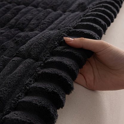 Sofa Cushion Cover Plush Velvet Washable Seat Pad Wavy Edge Soft Kapok Filling for Couch Loveseat 1 2 3 4 Seater