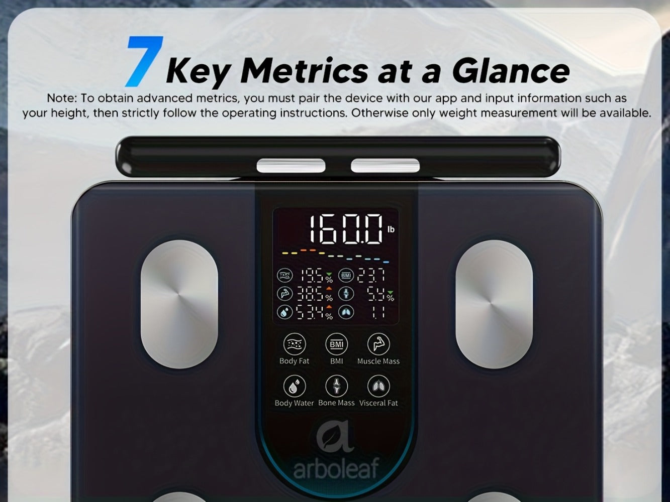 Smart Body Fat Scale with Handle, 8-Electrode Full Body Composition Analyzer, BMI Mass Monitor