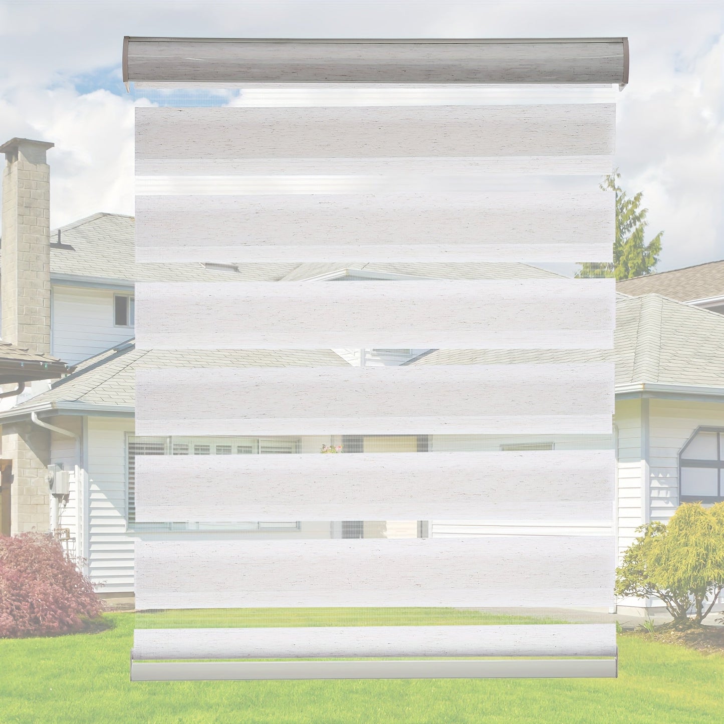 Cordless Zebra Blinds Double Layer Light Control Window Shades for Bedroom Living Room Office Easy Install Multiple Sizes