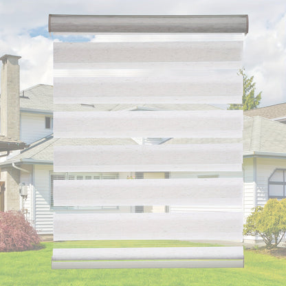 Cordless Zebra Blinds Double Layer Light Control Window Shades for Bedroom Living Room Office Easy Install Multiple Sizes