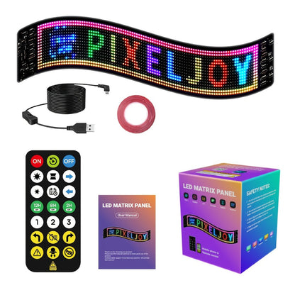 LED Scrolling Display Board with Bluetooth App Control, USB Powered Programmable RGB Matrix Panel for Text