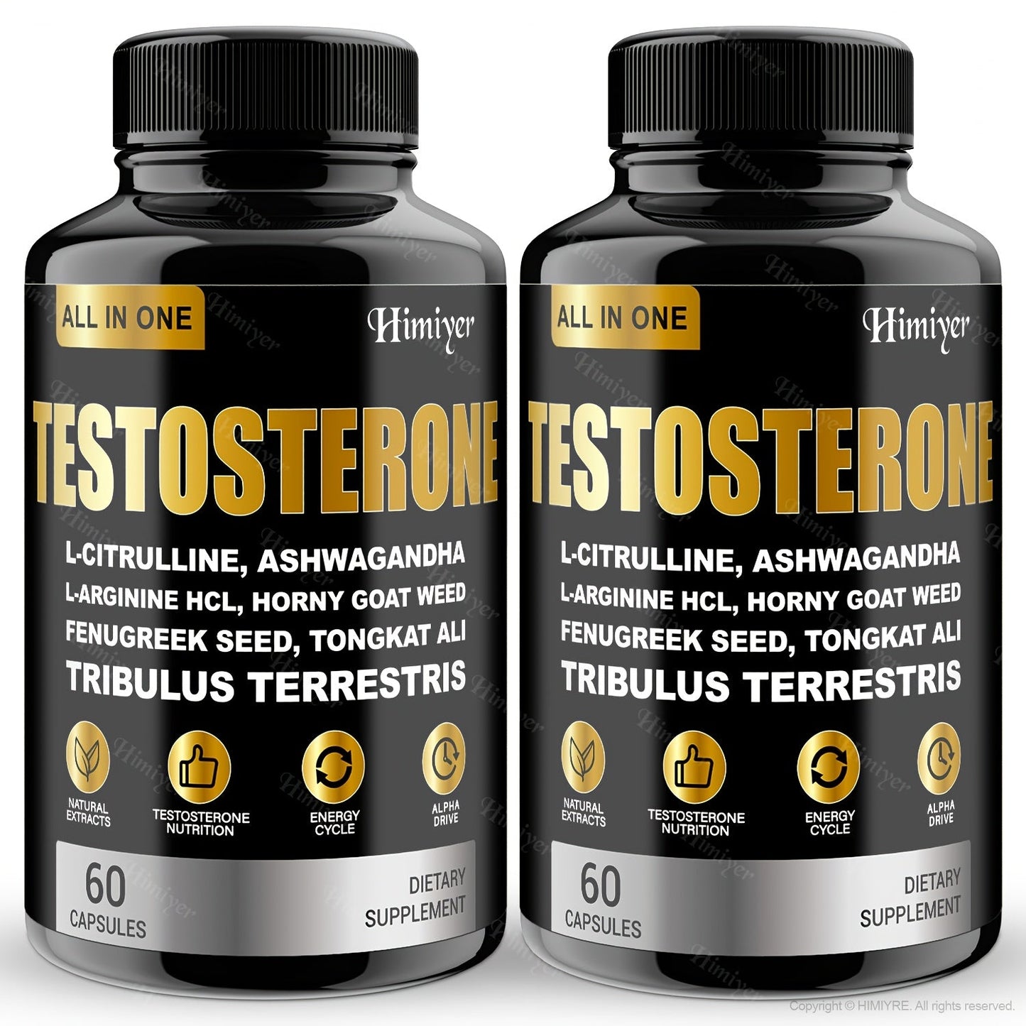 Tongkat Ali Testosterone Booster for Men with Tribulus, Fenugreek & L-Arginine - Plant-Based Natural Supplement for Strength