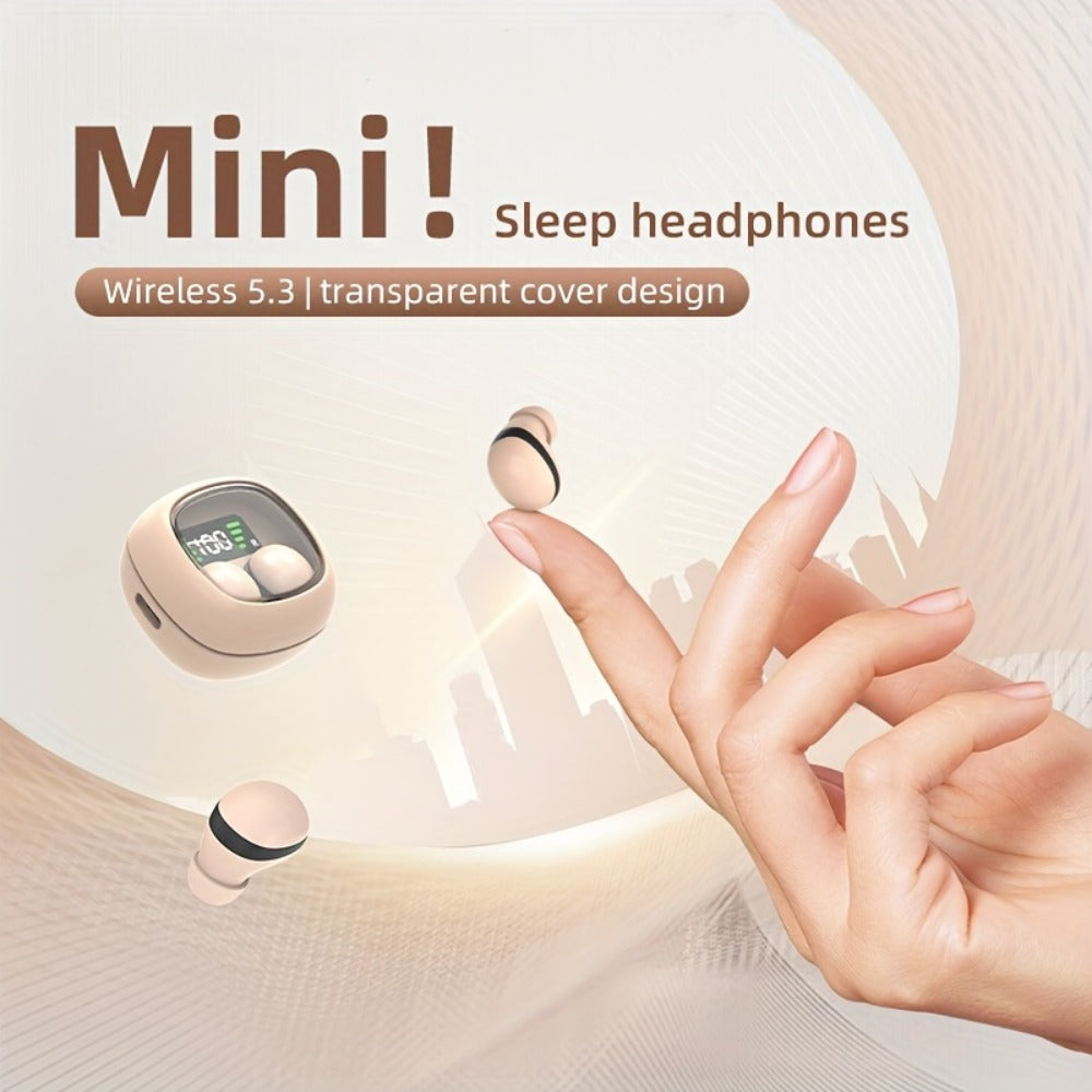 Wireless Earbuds Ultra-Small In-Ear with Touch Control, Built-In Mic and LED Case in Three Colors