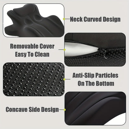 Wedge Pillow for Stomach Sleepers - Memory Foam Support for Cervical, Lumbar & Leg Elevation, Breathable Cover