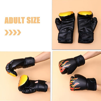 Boxing Training Gloves with Pearl Sponge Padding – Professional Shockproof Faux Leather Gloves for Muay Thai, Sparring