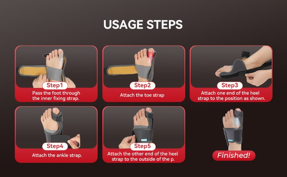 Adjustable Big Toe Separator Splint Pair with Two Metal Angle Bars, Double Straps and MB1Q Checkout Model