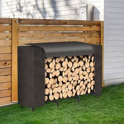 Firewood Rack Heavy Duty Adjustable – Outdoor & Indoor Log Holder with Cover, A-Frame Steel Wood Storage Stand for Fireplace, Patio, Cabin