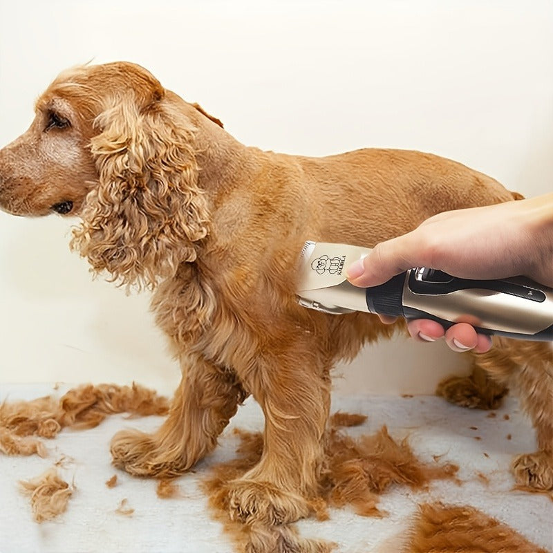 Pet Grooming Clippers Rechargeable with LED Display – Cordless Electric Dog Cat Hair Clipper, Detachable Blades 4 Guide Combs Low Noise