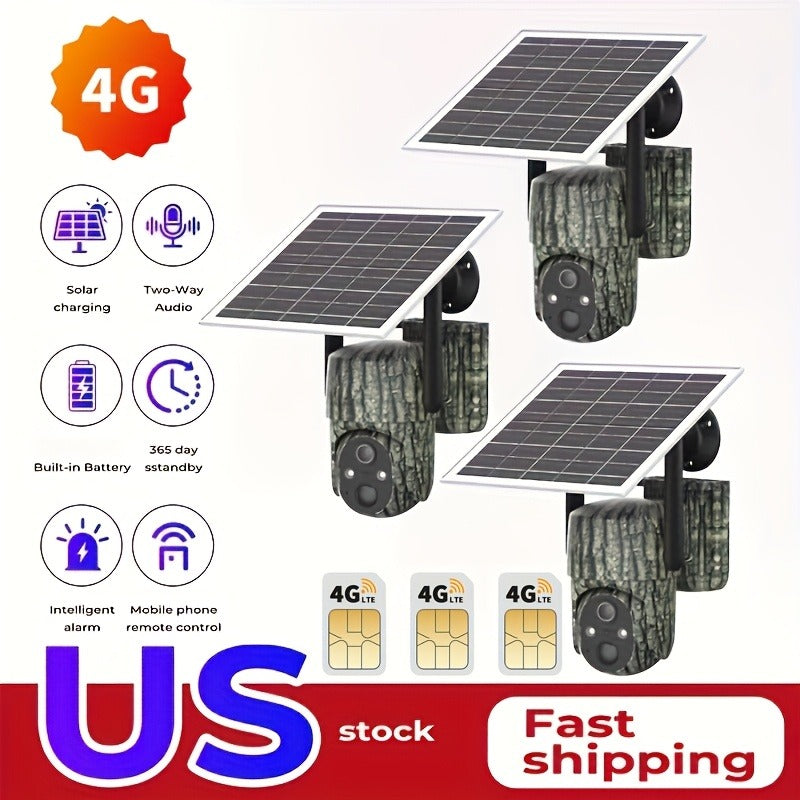 4G Cellular Game Camera Solar Powered – 2K Live View, 0.02s Motion Trigger, Night Vision, No WiFi Needed for Hunting & Wildlife