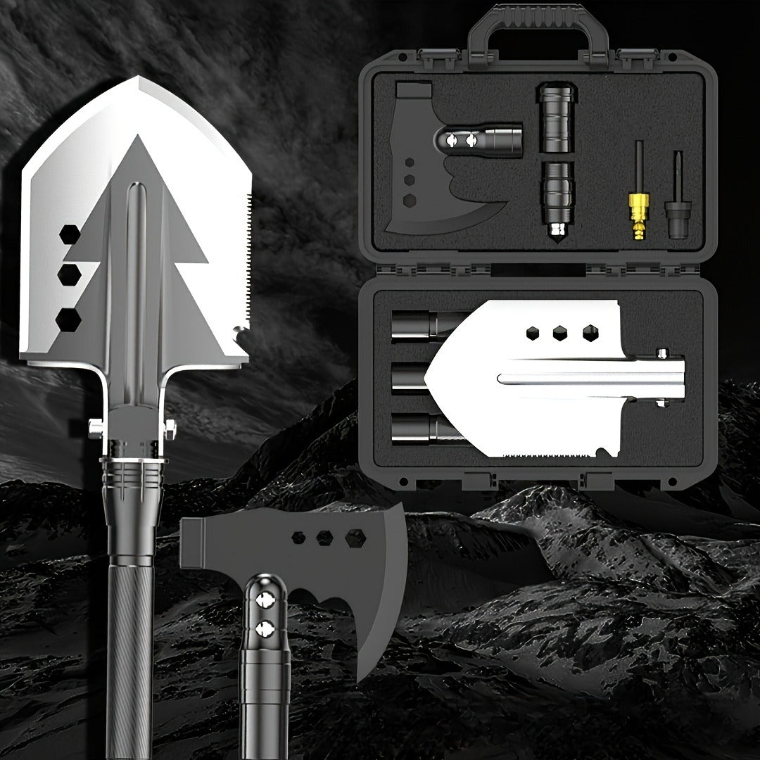 Hand-Forged Camping Axe & Shovel Set Portable Outdoor Tool Kit for Chopping Firewood Hiking Backpacking Gardening Backyard Survival