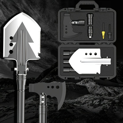 Hand-Forged Camping Axe & Shovel Set Portable Outdoor Tool Kit for Chopping Firewood Hiking Backpacking Gardening Backyard Survival