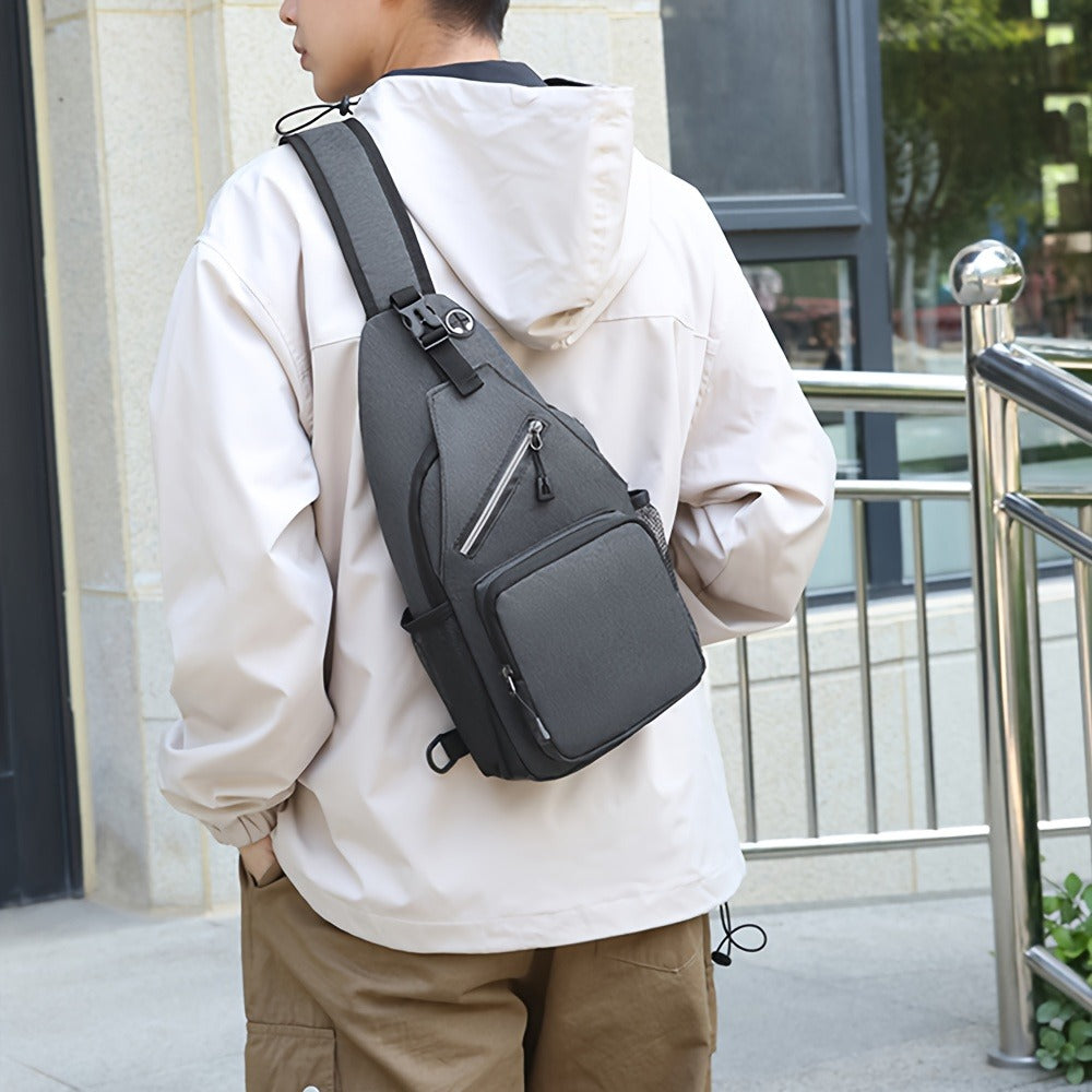 Lightweight Multi-Pocket Sling Crossbody Bag for Women and Men with Zip Compartments and 14 Color Styles