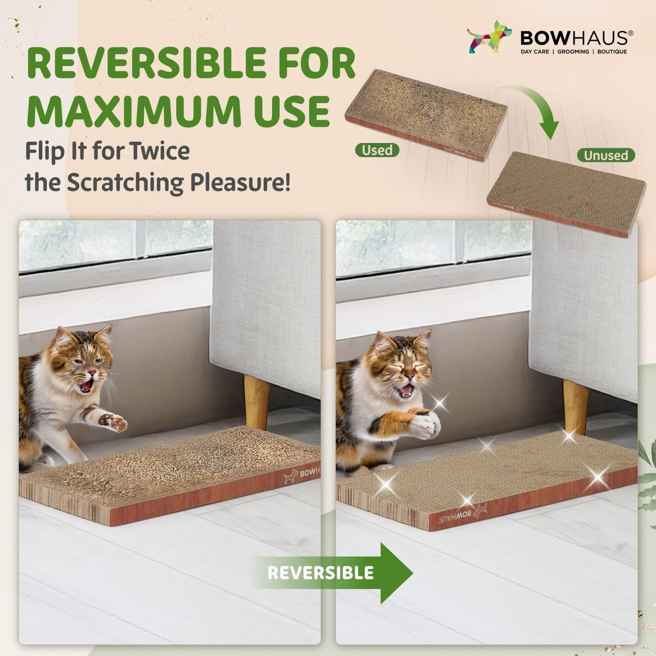 Cat Scratcher Lounger Reversible – Large Cardboard Cat Scratching Pad & Board for Indoor Cats, 5-Layer Durable Construction