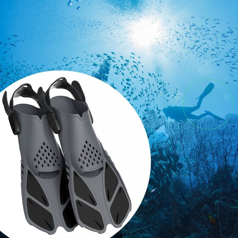 Adjustable Snorkel Diving Fins with Anti-Slip Lace-Up Design – Lightweight PP/TPR Open Heel Fins for Snorkeling Freediving Scuba Diving