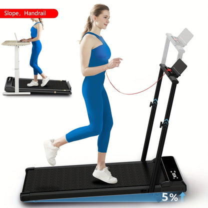 Incline Foldable Treadmill Walking Pad – 300lb Capacity, Portable with Handles, Under Desk Compact Design for Home & Office Use