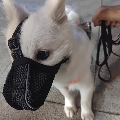 Dog Muzzle Reflective Mesh 2 Pack Anti-Bite Full Coverage with Adjustable Straps, Soft Breathable Polyester Dog Mask for Grooming Vet Visits