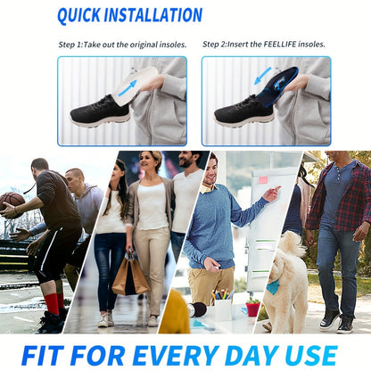 High-Arch PU and TPU Shoe Inserts with Deep Heel Cup in M, L and XL Sizes for Work Boots and Sneakers
