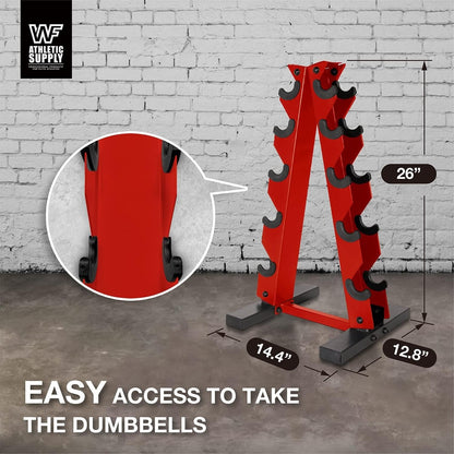 Dumbbell Rack A-Frame 5-Tier Heavy Duty Weight Storage Stand – Space-Saving Vertical Dumbbell Holder for Home Gym