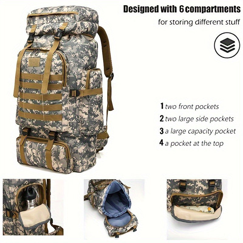 Tall Flap-Top Tactical Rucksack with Lower Utility Pouch and Eleven Color or Camouflage Options