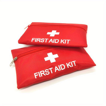 First Aid Bag 16-Pack – Empty Water-Resistant Nylon Pouch with Full-Open Zipper & Cross Symbol, Lightweight Portable Medical Bag for Home