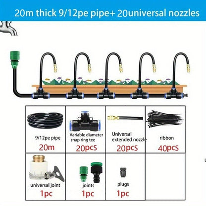 Garden Sprinkler Kit Rotating Copper Nozzle Automatic Irrigation System for Lawn Balcony Misting