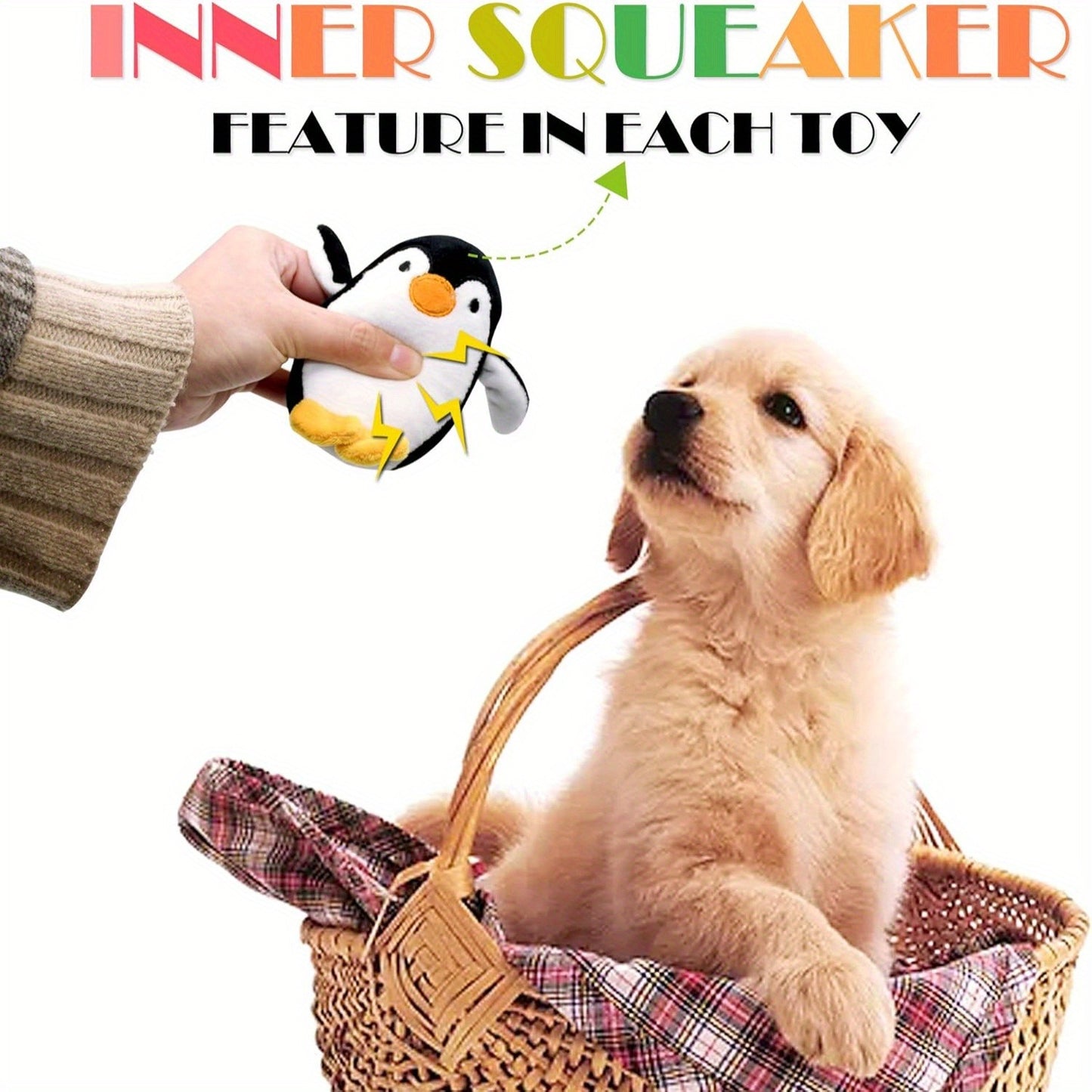 Dog Squeaky Toys 12 Pack Stuffed Animal Plush Puppy Toys with Gift Box – Soft Chew Toys for Small to Medium Dogs