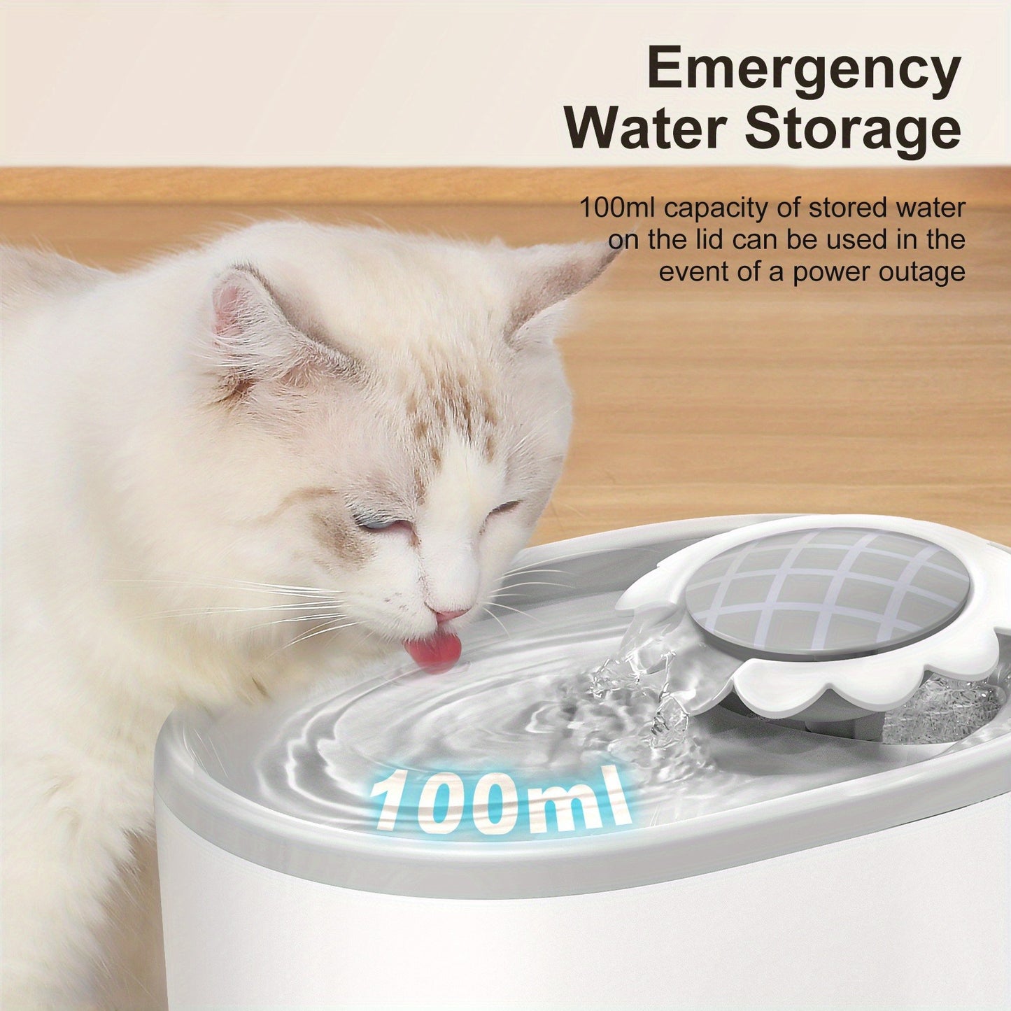 Automatic Pet Water Fountain 2L / 67oz – Ultra-Quiet Pump, Visible Water Level Window, Cat & Dog Water Dispenser, Safe BPA-Free Design