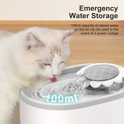 Automatic Pet Water Fountain 2L / 67oz – Ultra-Quiet Pump, Visible Water Level Window, Cat & Dog Water Dispenser, Safe BPA-Free Design