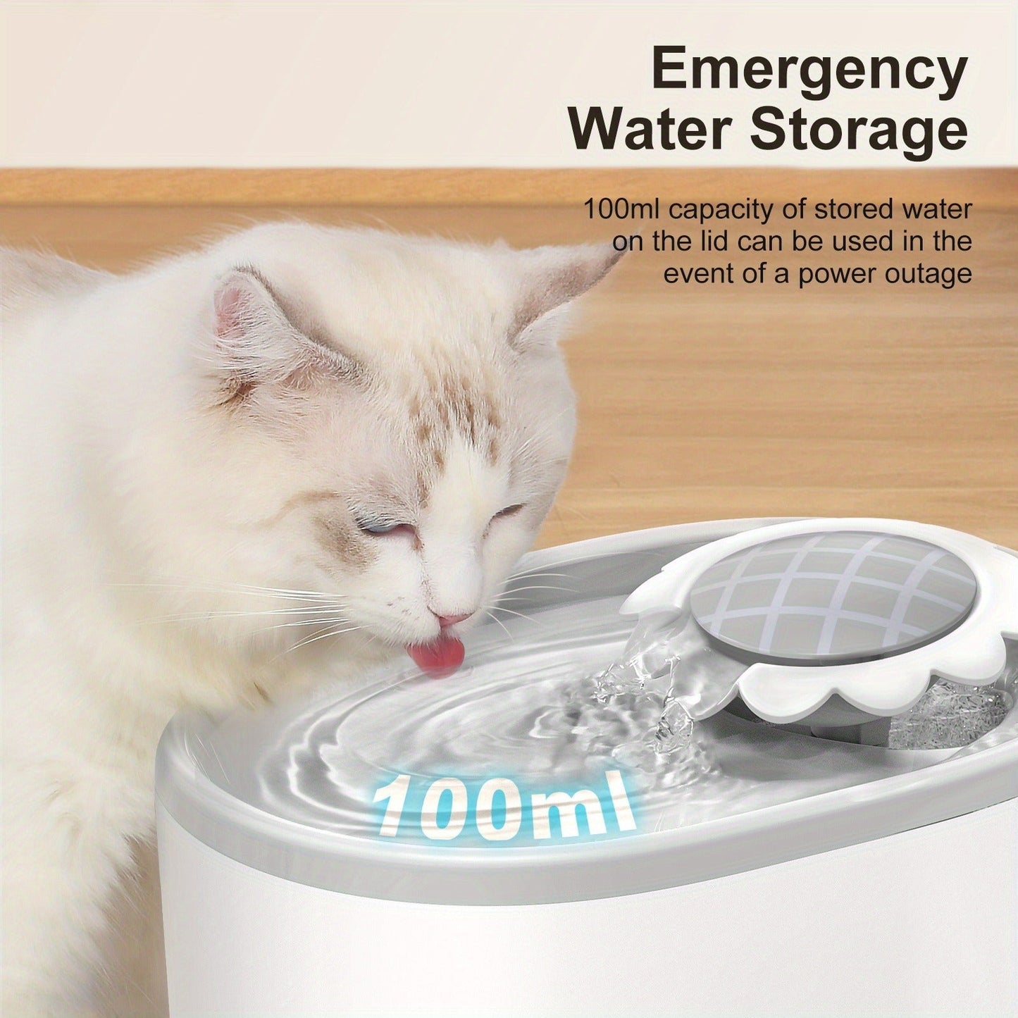 2L NPET Pet Water Fountain with Visible Water Level, PETNC010GW Filter Bundles and PETNC010YO-US Model